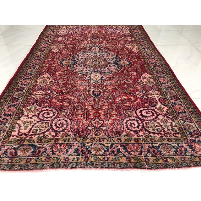 1970s Vintage Turkish Handwoven Rug - 5′10″ × 9′8″ For Sale In Phoenix - Image 6 of 11