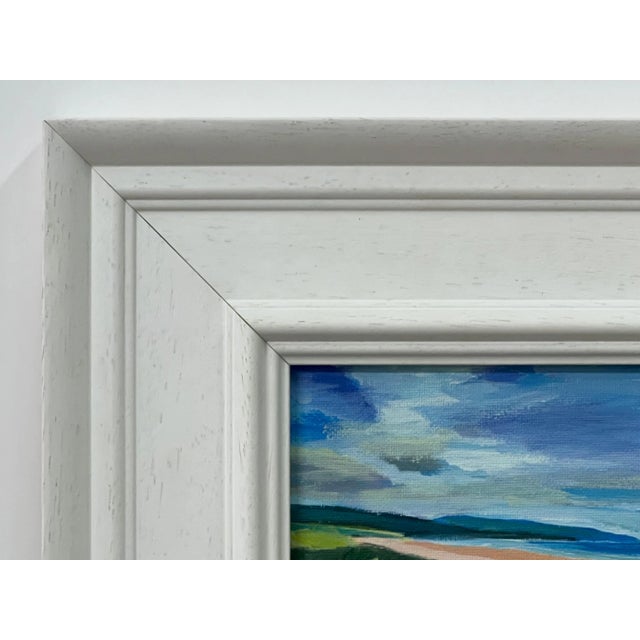 Textile Miniature Beach Landscape of East Coast of Scottish Highlands by British Artist, 2022, Framed For Sale - Image 7 of 9