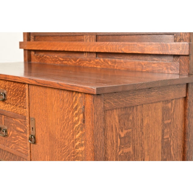 L. & J. G. Stickley Antique Mission Oak Arts & Crafts Sideboard or Bar Cabinet, Circa 1910 For Sale - Image 10 of 16