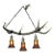 1950s Antler Chandelier With Glass Shades For Sale