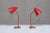 1960s Vintage Norwegian Adjustable Table Lamps in Red Metal and Brass, 1960s, Set of 2 For Sale - Image 5 of 17