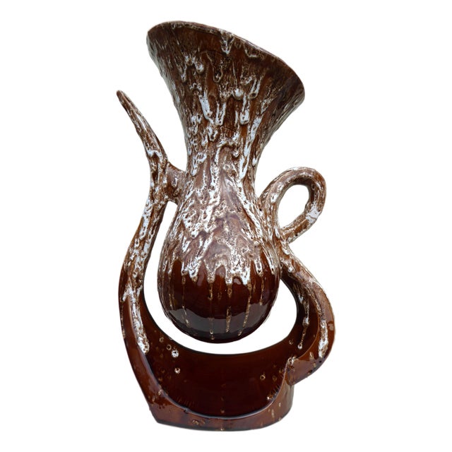 Vallauris Fat Lava Organic Freeform Ceramic Vase, 1970s For Sale