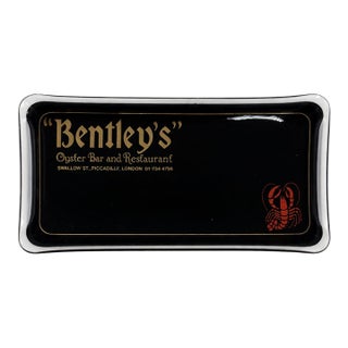 Vintage Bentley’s Oyster Bar & Restaurant London Glass Ashtray Catchall Dish For Sale