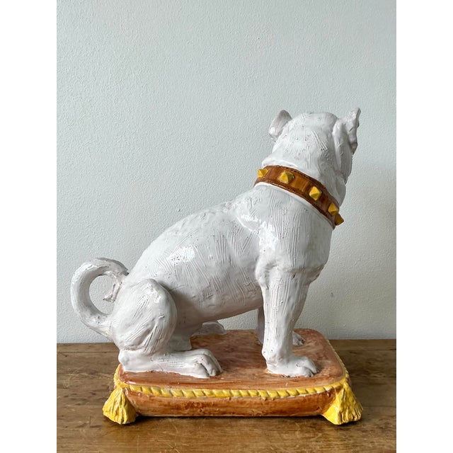 Vintage Regency Italian Glazed Ceramic Dog For Sale In West Palm - Image 6 of 12
