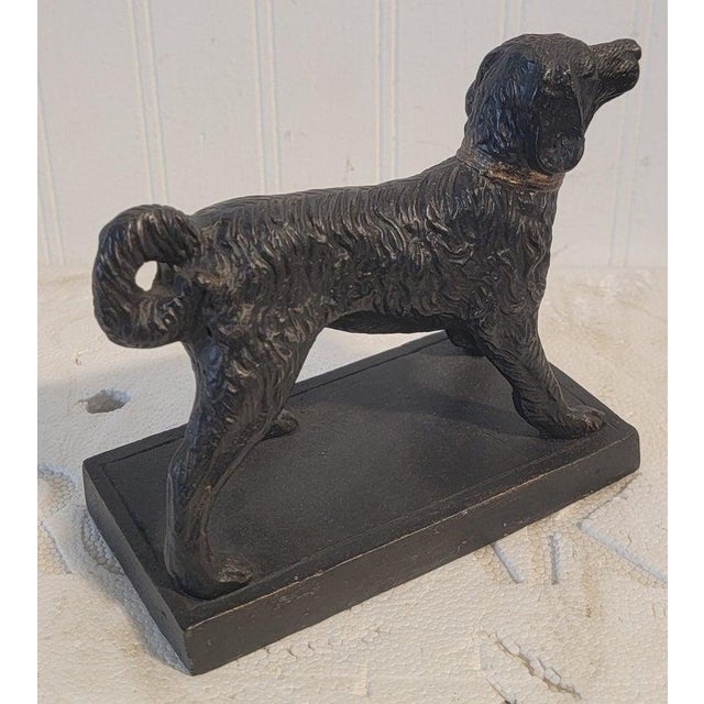 Folk Art 1930s Dog Bronze Door Stop For Sale - Image 3 of 6