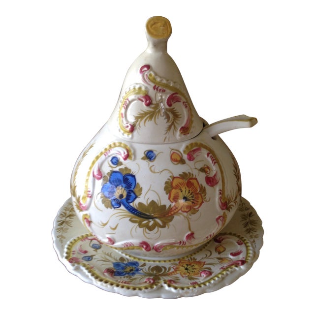 Italian Floral Ceramic Soup Tureen Chairish