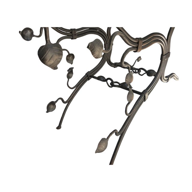 Modern 1980s Wrought Iron and Glass Console Table For Sale - Image 3 of 5