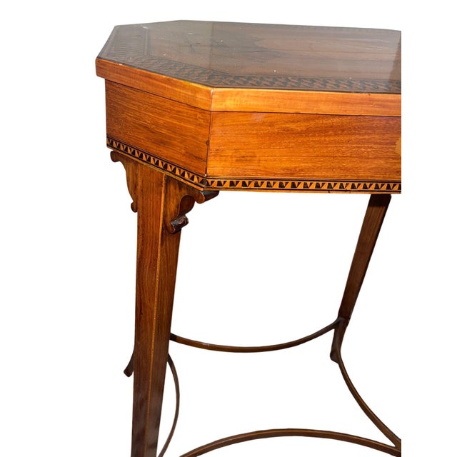 Brown 19th Century Italian Marquetry Occasional Table With Lift Top For Sale - Image 8 of 9
