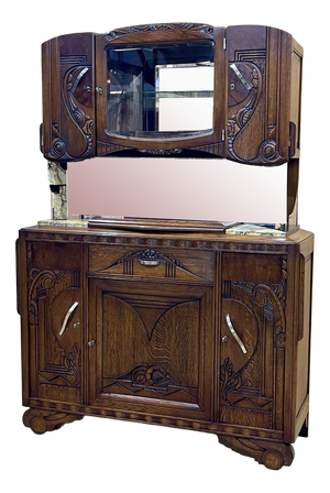 Art Deco Sideboard in Oak and Marble