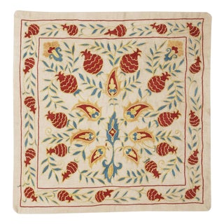 20"x20" Modern Throw Pillow. 100% Silk Cushion Cover. Embroidery Pillowcase For Sale