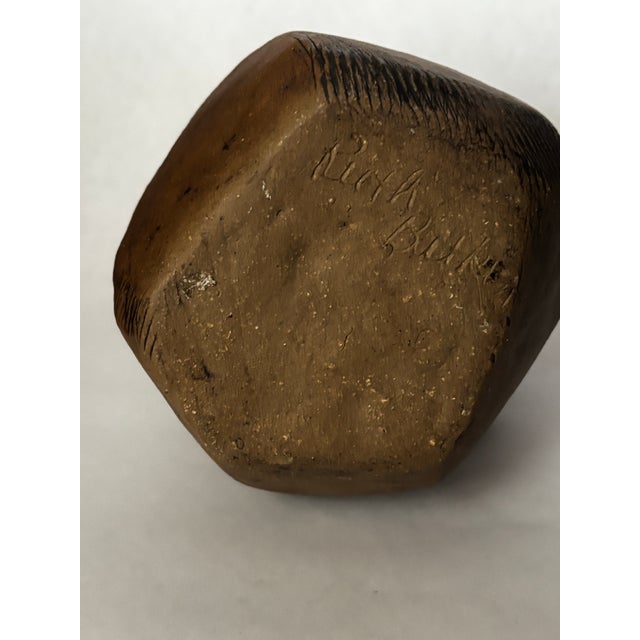 Mid 20th Century Vintage Ruth Batkin Signed Brutalist Studio Pottery Vase, 8” For Sale - Image 5 of 5