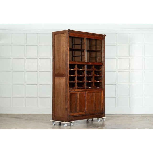 1900 - 1909 English Oak Glazed Haberdashery Cabinet, 1900s For Sale - Image 5 of 18