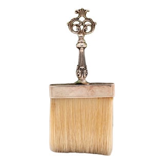 Silver Broom with Reliefs and Cutouts on the Handle For Sale