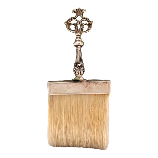 Silver Broom with Reliefs and Cutouts on the Handle For Sale