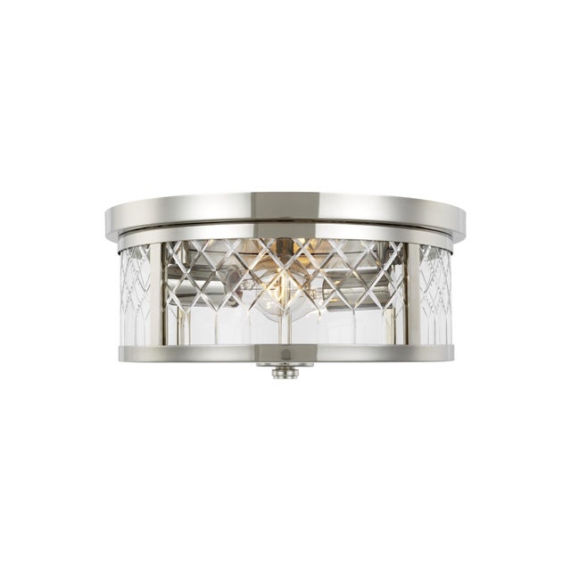Traditional Alexa Hampton by Visual Comfort Studio Alec Flush Mount, Silver For Sale - Image 3 of 3