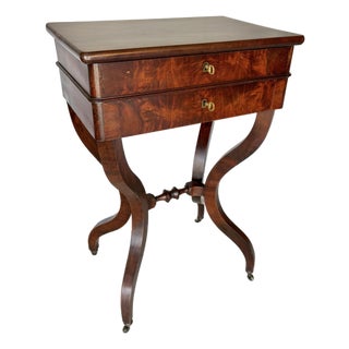 19th Century French Walnut Writing Work Table For Sale