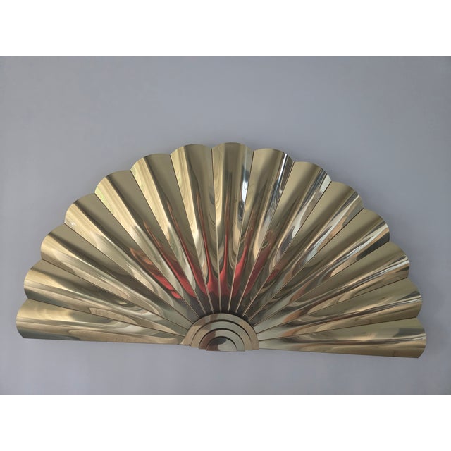 Mid-Century Modern Vintage Curtis Jere Signed Brass Sunrise Wall Sculpture 1989 For Sale - Image 3 of 17