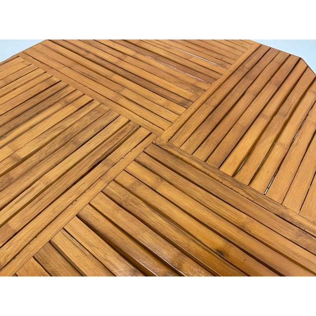 8 Sided Folding Bamboo Breakfast or Center Table For Sale In Philadelphia - Image 6 of 9