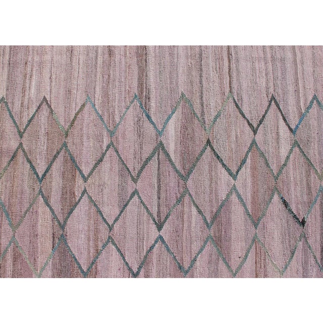 Modern Kilim Rug by Keivan Woven Arts, Wool, Diamond Pattern 8'10 X 11'7 For Sale - Image 10 of 13