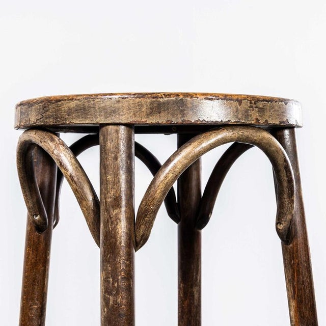 French Dark Oak Bar Stools, 1950s, Set of 2 For Sale - Image 6 of 7