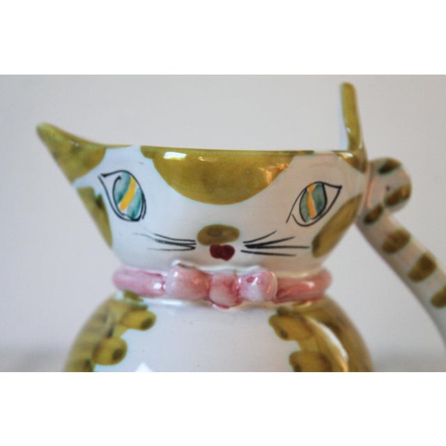 Vintage Italian Ceramic Cat Pitcher For Sale - Image 4 of 11