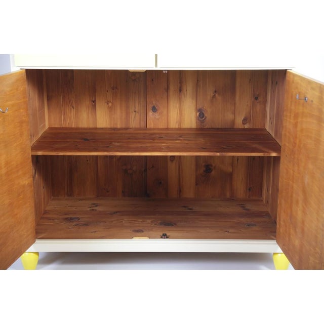 Blue Mid-Century Formica Credenza with Crystal Cut Glass Doors, 1950s For Sale - Image 8 of 18