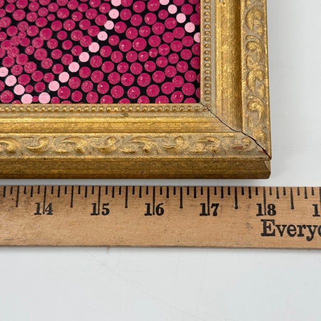 Original Contemporary Pop Art Heart Painting on Canvas in Gilt Frame For Sale - Image 9 of 10