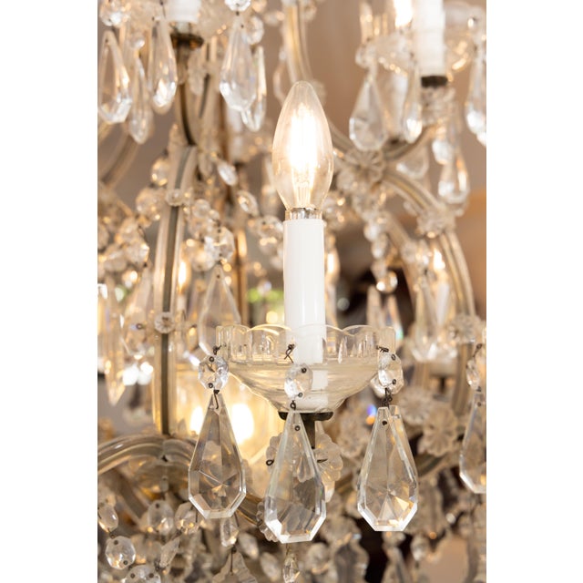 Large Vintage English Regency Style 16-Light Crystal Two-Tier Chandelier For Sale In West Palm - Image 6 of 9