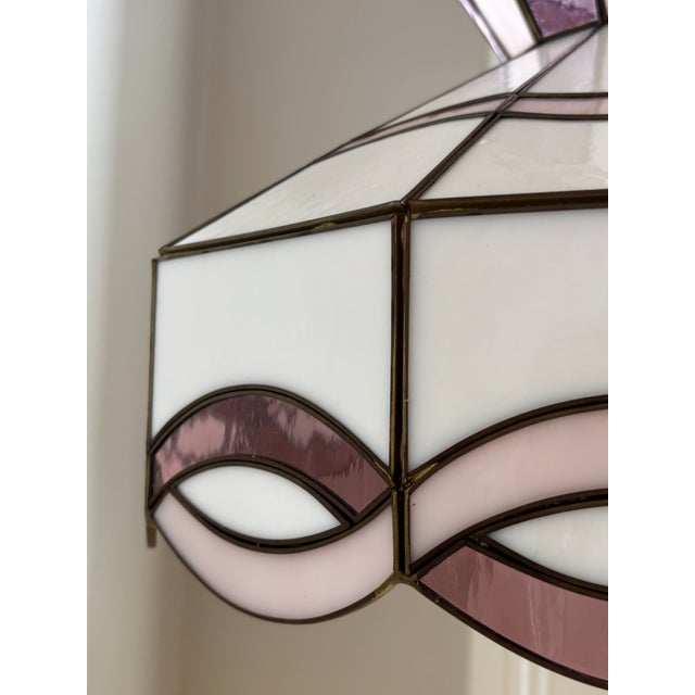 White 1970s Revival Slag Glass Pendant Light For Sale - Image 8 of 18