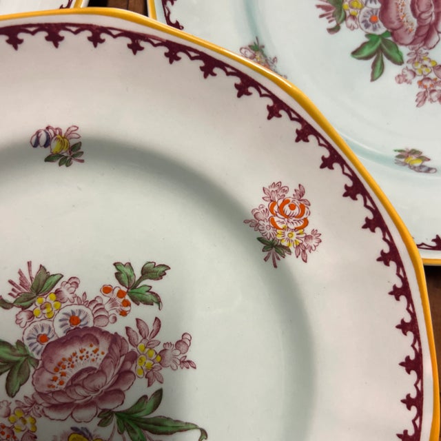 Antique Adams Calyxware Chelsea Sprays Dinner Plates- Set of 6 For Sale In New York - Image 6 of 7