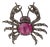 6.4 Carat Ruby and Diamond Crab Brooch Pendant in Sterling Silver For Sale