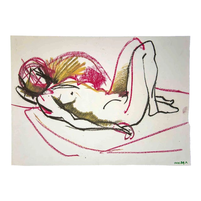 Leo Guida, Female Figure, Original Drawing, 1970s For Sale
