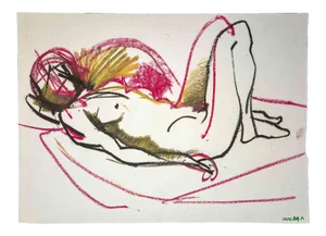 Leo Guida, Female Figure, Original Drawing, 1970s