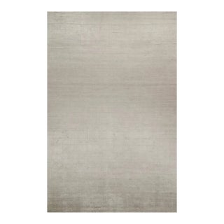 2010s Rug & Kilim’s Plain Modern Rug in Solid Silver-Gray Tone-on-Tone - 13x20 For Sale
