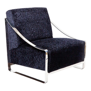 Custom Designed Chair in Polished Nickel With Plush Custom Upholstery