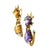 1950s 1950s Mid-Century 18k Gold Amethyst, Citrine and Turquoise Cat Brooch Pair For Sale - Image 5 of 12