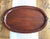 English Antique Oval Hand Carved Wood Mahogany Tray With Brass Handles For Sale - Image 3 of 8