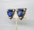 Mid-Century Modern Vintage 1950s Signed Napier Silvertone Blue Moonglow & Faux-Pearl Clip Earrings - 2 Pieces For Sale - Image 3 of 9