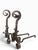 Spanish Revival Early 20th Century Pair of Hand Forged Arts and Crafts Iron Andirons For Sale - Image 3 of 7