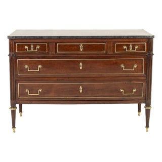 18th Century French Mahogany Commode For Sale