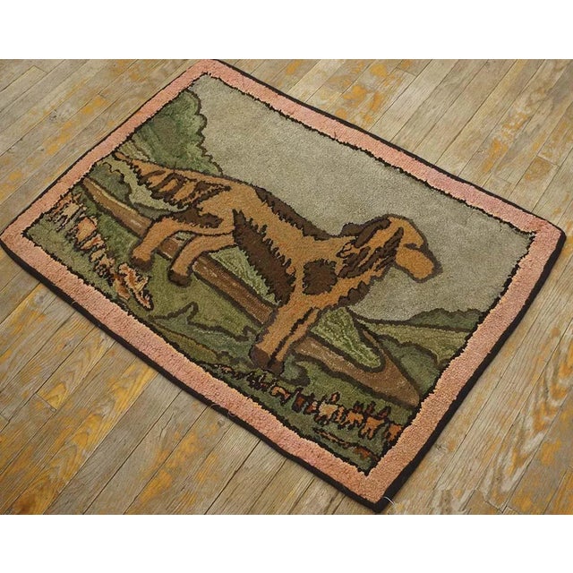 Mid 20th Century Pictorial American Hooked Rug ( 2' 3'' x 3' 3'' - 68 x 99 cm) General Rug Type: North & South American...