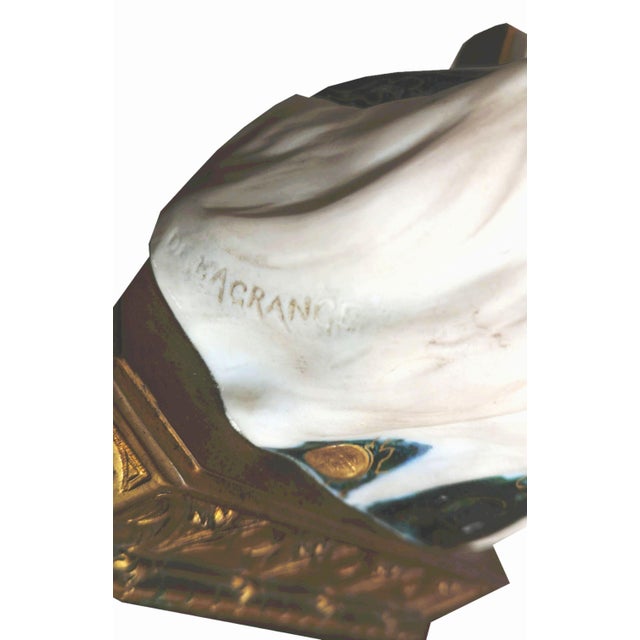 Art Nouveau Faience Woman Bust by Leon Noel Delagrange, 1889 For Sale - Image 10 of 18