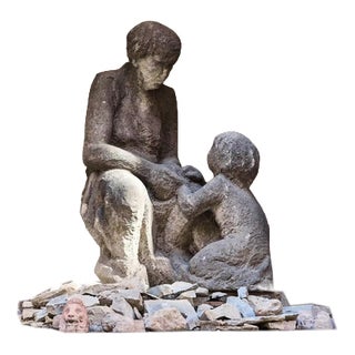 Liberec Artist, Mother with Child, 1930s, Sandstone For Sale