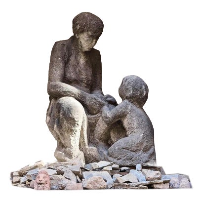 Liberec Artist, Mother with Child, 1930s, Sandstone For Sale