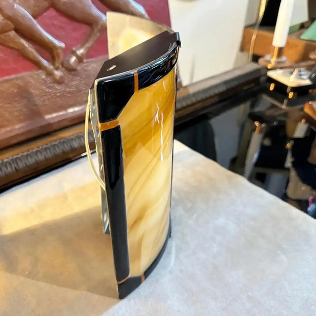 1970s Brown and Amber Murano Glass Italian Square Wall Sconces For Sale - Image 10 of 12