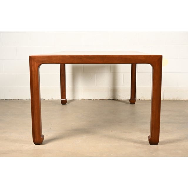 Henredon Mid-Century Hollywood Regency Walnut Extension Dining Table, Newly Refinished For Sale - Image 13 of 15