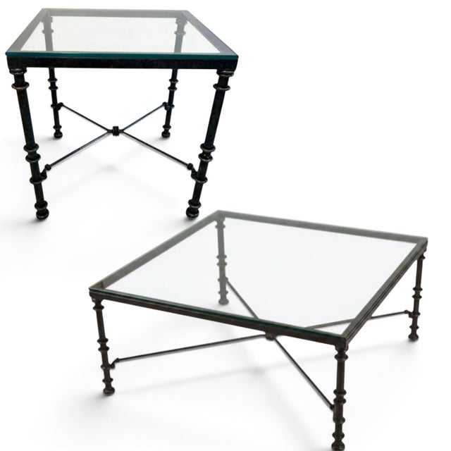 Elevate Your Living Space With the Timeless Artistry of These Diego Giacometti-Inspired Glass Top Tables 1970s For Sale - Image 11 of 12