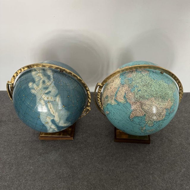 Also available is the terrestrial globe in the same deluxe version to make a very rare and original pair. This piece has...