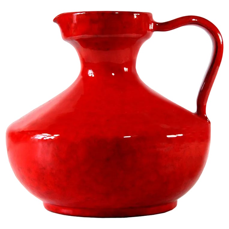 Large Italian Red Glazed Ceramic Vase, 1960s | Chairish