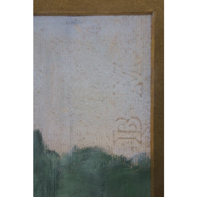 1913 Antique Emily Hyde Indiana Country Hay Field Pastel Landscape Painting 27" For Sale - Image 9 of 11